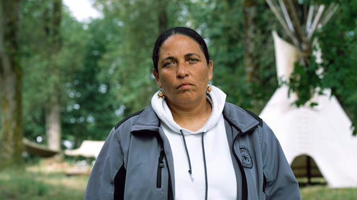 Cherri Foytlin de la nation Navajo Diné, leader du mouvement d'opposition au Bayou Bridge Pipeline