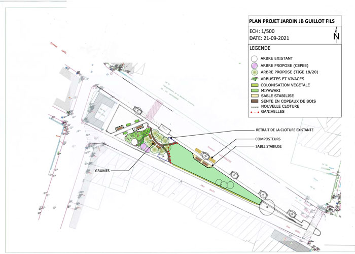 plan d'aménagement du square