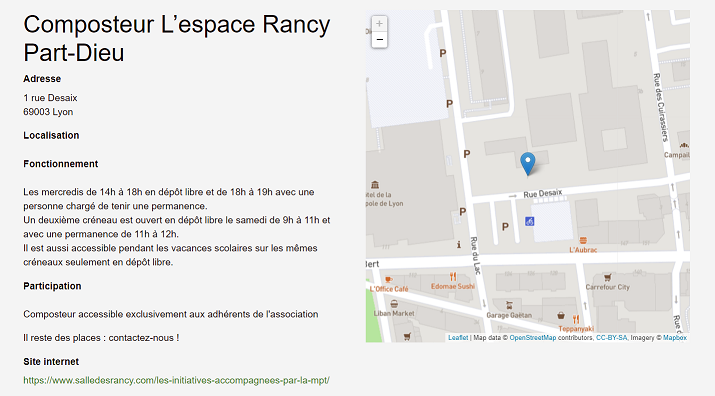 plan de situation du composteur rue Desaix