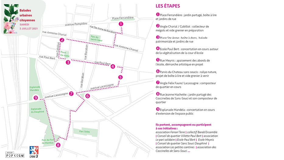 plan avec trajet de la balade